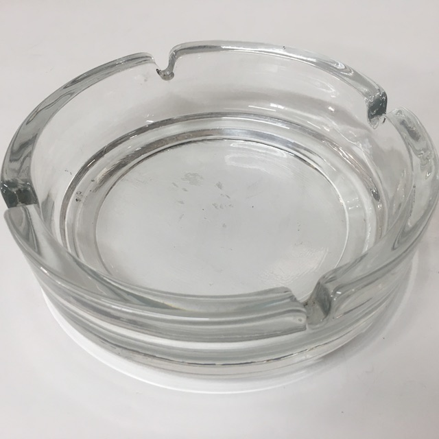 ASHTRAY, Glass - Round Straight Edge Large